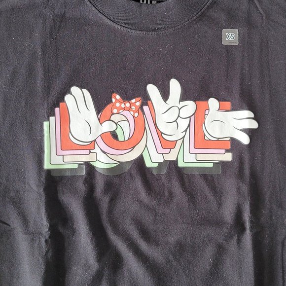 AMBUSH x Disney x Uniqlo UT Disney Love Minnie Mouse - Black T-shirt - Size XS - Picture 3 of 9